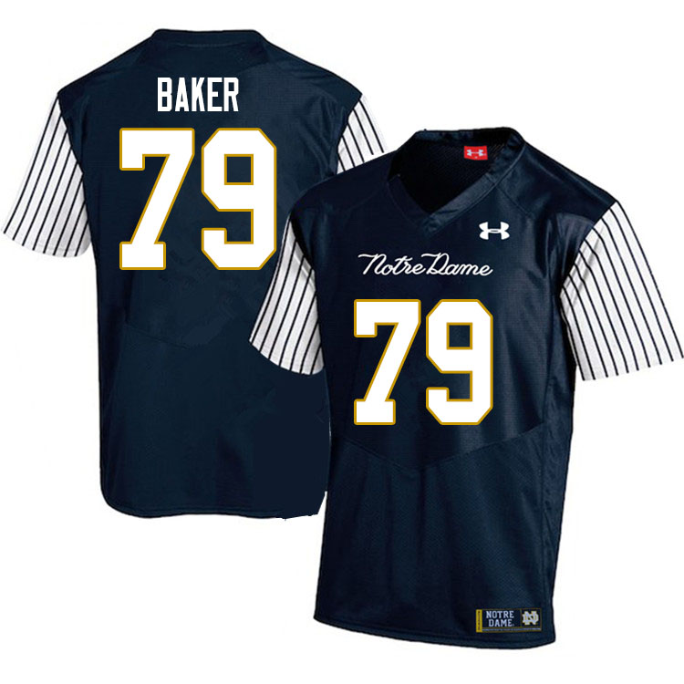 Men's NCAA Notre Dame Fighting Irish #79 Tosh Baker Stitched College Under Armour Authentic Navy Alternate Football Jersey BE10W51HD